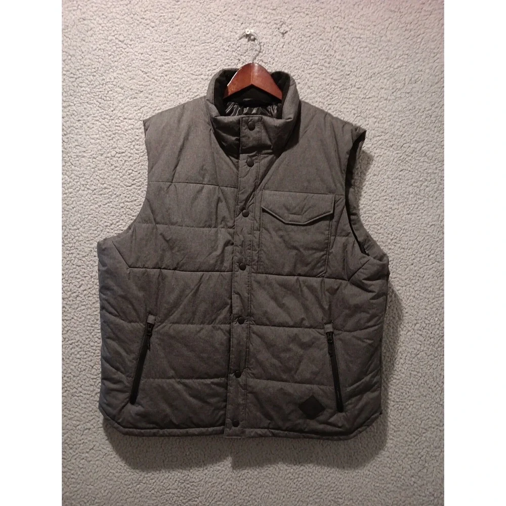 The North Face Patrick's Point Vest Mens Sz XL Snap Button Puffer Gray NICE!